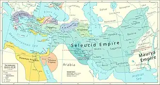 Seleucid territory in 281 BC, on the eve of the murder of Seleucus I Nicator