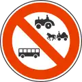 II-19.2 Forbidden for buses, coaches, agricultural machinery and horsecarts