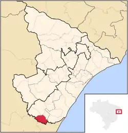 Location of Cristinápolis in the State of Sergipe