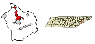 Location of Sevierville in Sevier County, Tennessee.