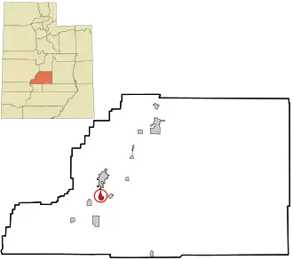 Location in Sevier County and the state of Utah.