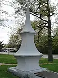Finial of the original Sewickley Bridge, preserved in a park in Sewickley