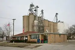 Seymour, Illinois post office and grain elevator