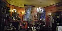 The reconstruction of the sitting room of 221B Baker Street in the restaurant