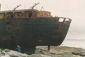 The stern of the wreck, July 1991
