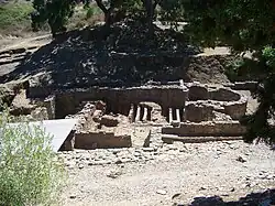 Side view of a caldarium (hot room), West Baths