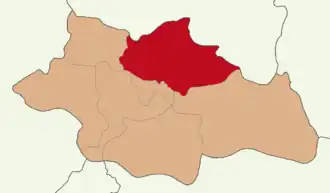 Map showing Şirvan District in Siirt Province