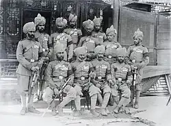 Sikh and Muslim soldiers with medals, Indian Army, Beijing, c. 1900