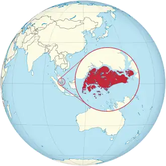 Location of Japanese-occupied Singapore