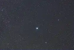 Sirius and M41 (lower right), M50 (upper left), and NGC 2360 (lower left)