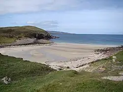 Slaggan Bay is directly west of Loch an T-Slagain.