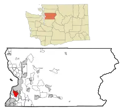 Location of Lake Stickney, Washington