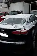 Car covered in snow in Monterrey, Nuevo León