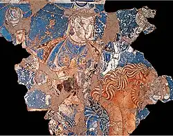 Bunjikat wall painting of goddess Nana, 8th-9th century.[5]