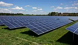 Part of the solar power farm in April 2018.