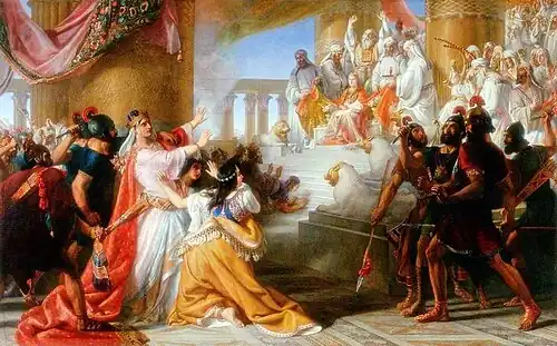 Athaliah's Dismay at the Coronation of Joash by Solomon Hart