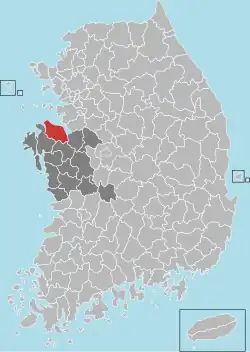 Location in South Korea