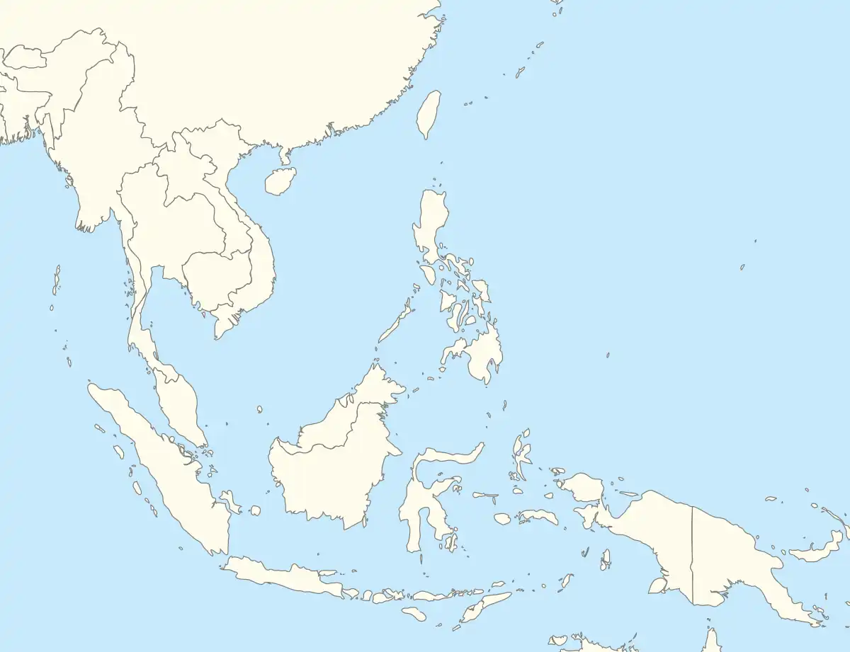 Location map of oceans, seas, major gulfs and straits in Southeast Asia