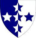 Southern Command Royal Corps of Signals (Vertical blue/white halves with white and blue stars)