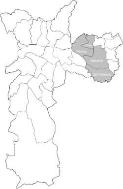 Location of East Zone 1 in São Paulo