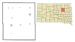 Location in Spink County and the state of South Dakota