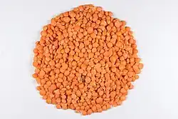 Split red lentil seeds