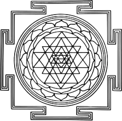 The Lalita Sahasranama in diagrammatic form, showing how its nine interlocking triangles form a total of 43 smaller triangles.