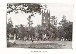 St. Andrews Church, Bangalore (1900), by C H Doveton (seen from Lady Curzon Road)[28]