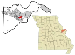 Location of Cottleville, Missouri