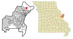 Location of Black Jack, Missouri