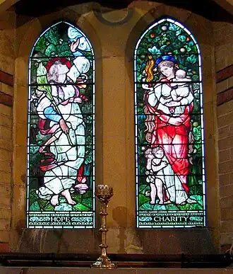 Stained glass window (left), St Margaret's Church, Hopton-on-Sea