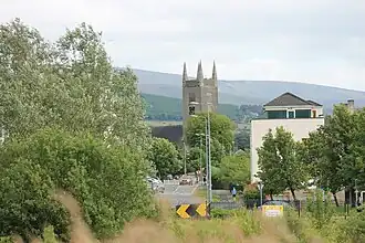 St Mary's Church as viewed from the original footprint of the house