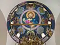 Roof fresco of Christ Pantocrator inside the dome