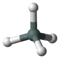 Ball-and-stick model of the stannane molecule