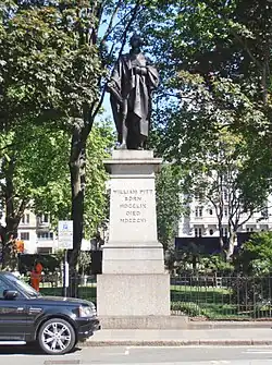 Statue of William Pitt the Younger at the south side of Hanover Square