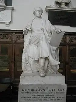 White marble statue of William Whewell