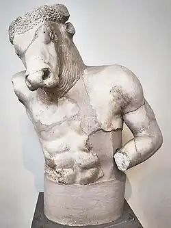 Minotaur, from a fountain in Athens, a Roman copy of Myron's lost group of Theseus and the Minotaur, National Archaeological Museum of Athens