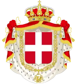 Coat of arms as King of Sardinia ad, after, as King of Italy