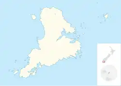 A map of New Zealand's Stewart Island