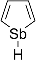 Structural formula of stibole with an explicit hydrogen
