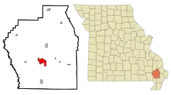 Location of Dexter, Missouri
