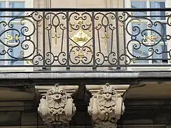 Detail of a wrought iron balcony