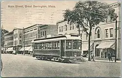A Berkshire Street Railway tram on Main Street in Great Barrington, Massachusetts, 1911.
