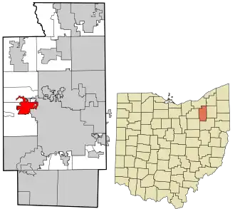 Location in Summit County and the state of Ohio.