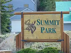 A sign for Summit Park, just off Interstate 80, April 2016