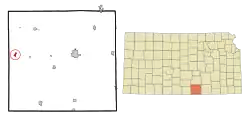Location within Sumner County and Kansas