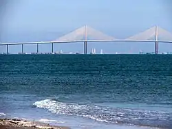 A view of the Sunshine Skyway Bridge from Fort De Soto