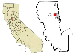 Location in Sutter County and the state of California