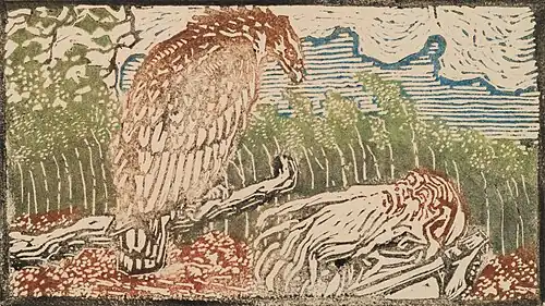 Sketch of Väinämöinen meeting the eagle, from Great Kalevala by Akseli Gallen-Kallela