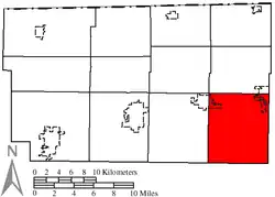 Location of Swan Creek Township in Fulton County